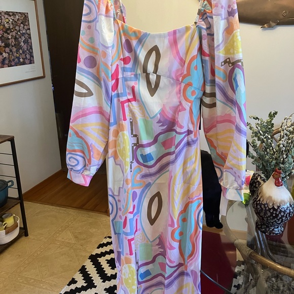 NWT $195 Liliana Meza Gianni dress Sz Medium.  Colorful & playful & comfortable - Picture 5 of 16